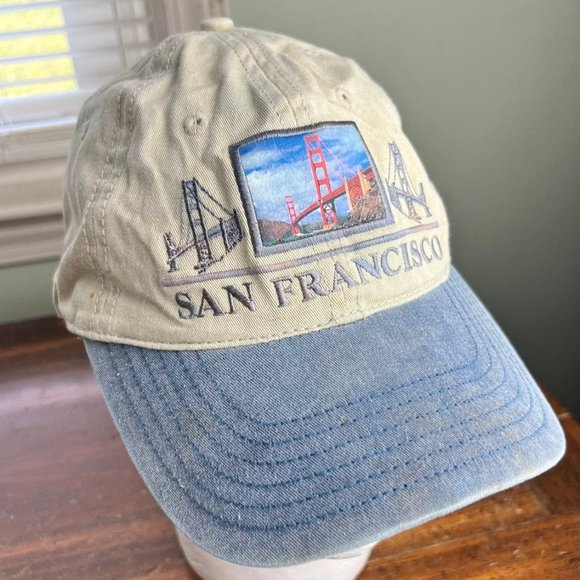 Rare Vintage San Francisco Strapback After The Quake Golden Gate Bridge Dad Hat - Picture 2 of 12